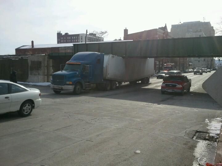Semi hits bridge